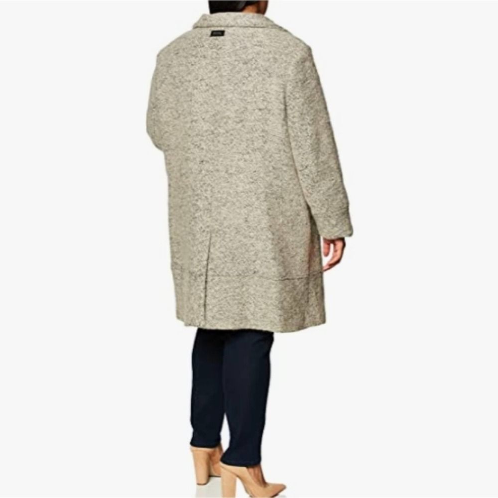 Calvin Klein Gray Wool-Blend Funnel Neck 3/4 Length Coat—Beautiful! - Picture 2 of 12
